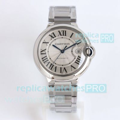TW Factory Swiss 2824 Cartier Ballon Bleu de 40mm Copy Watch Silver Steel 